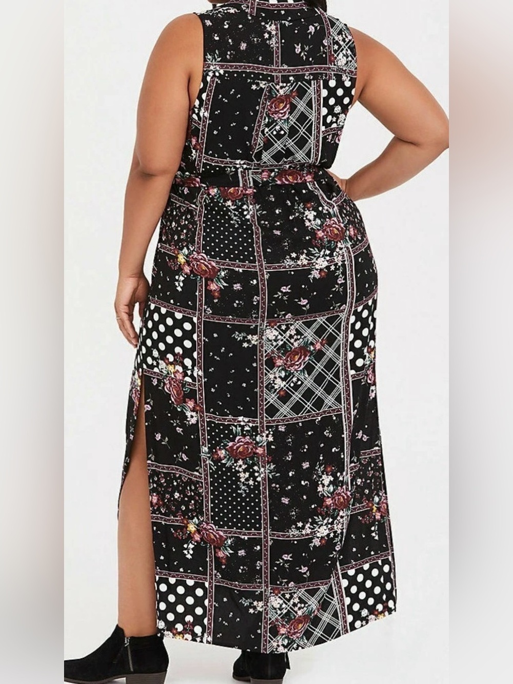 Torrid Patchwork Challis maxi skirt shirt dress - Picture 4 of 4